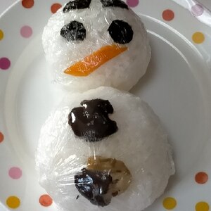 雪だるまおにぎり*＜|：D)(　　)